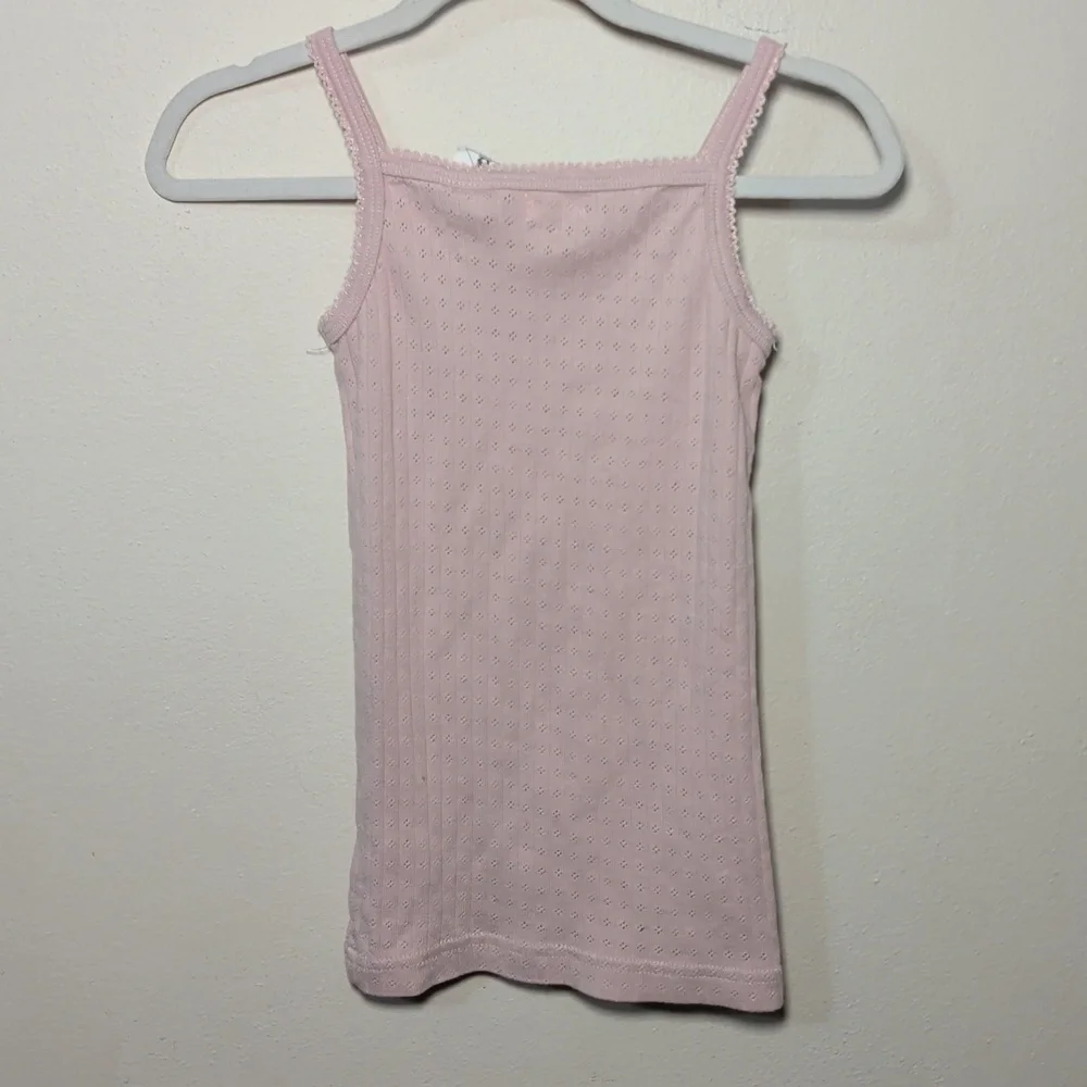 Jamie Kay Light Pink Camisole Pajama Top Organic Cotton Bow Summer Girls Size 6